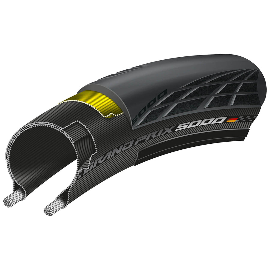 Continental | Grand Prix 5000 Clincher 700c x 25 - Single Road Tire